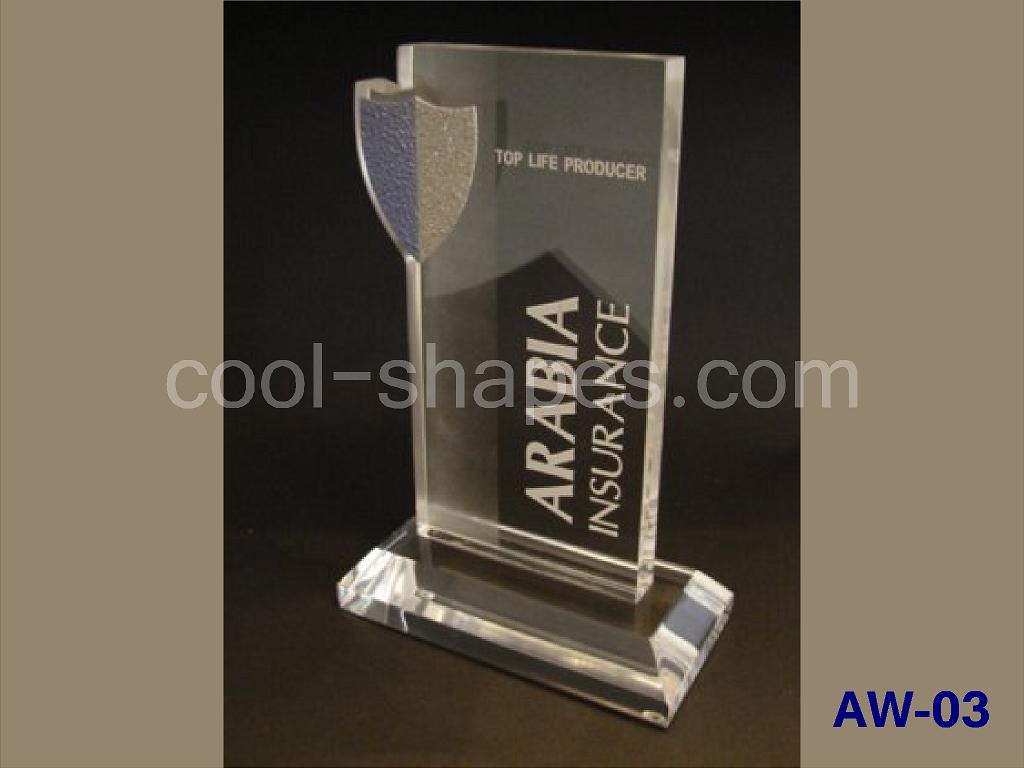 acrylic award ARABIA INSURANCE, trophy SAUDI ARABIA