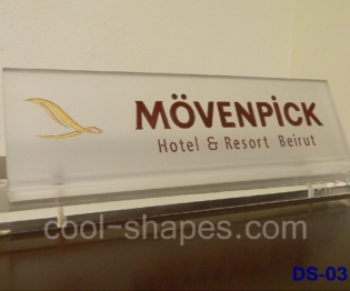 desk sign acrylic frosted clear engraved customized, desk sign KSA