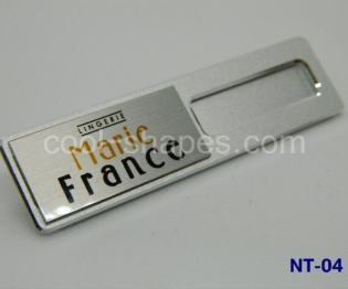 Marie France name tag customized aluminum profile, SAUDI ARABIA hospitality and malls signs
