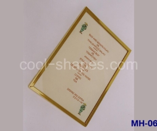 gold plated brass frame, Plexiglas face menu holder KSA
