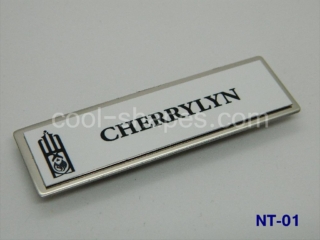 silver plated name tag customized restaurant hotel