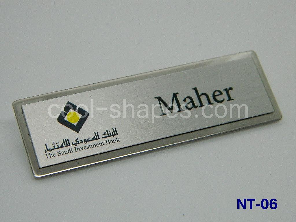SAUDI INVESTMENT BANK name tag, customized badge KSA