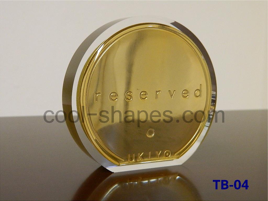table number customized restaurant gold plated Plexiglas, reserved KSA
