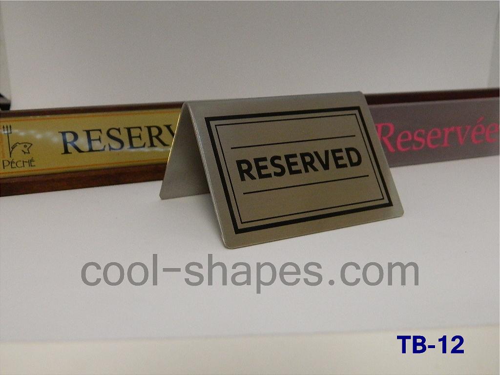 reserved table sign stainless steel restaurant hotels gallery plexiglas acrylic