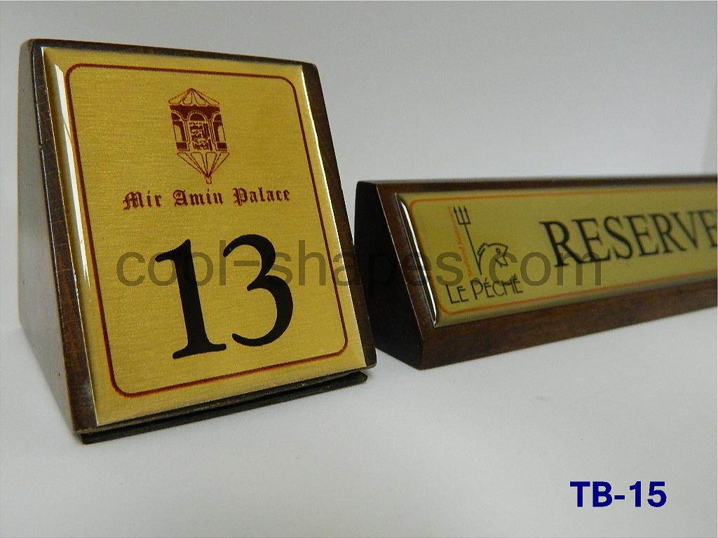 restaurant table signage customized engraved brass
