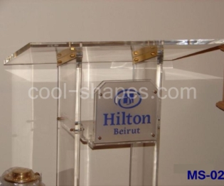 customized Hilton Hotel lectern acrylic Plexiglas, lectern KSA