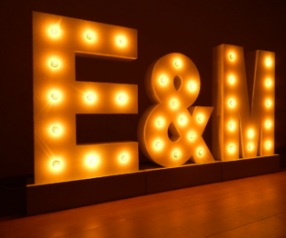 wedding signs with lights